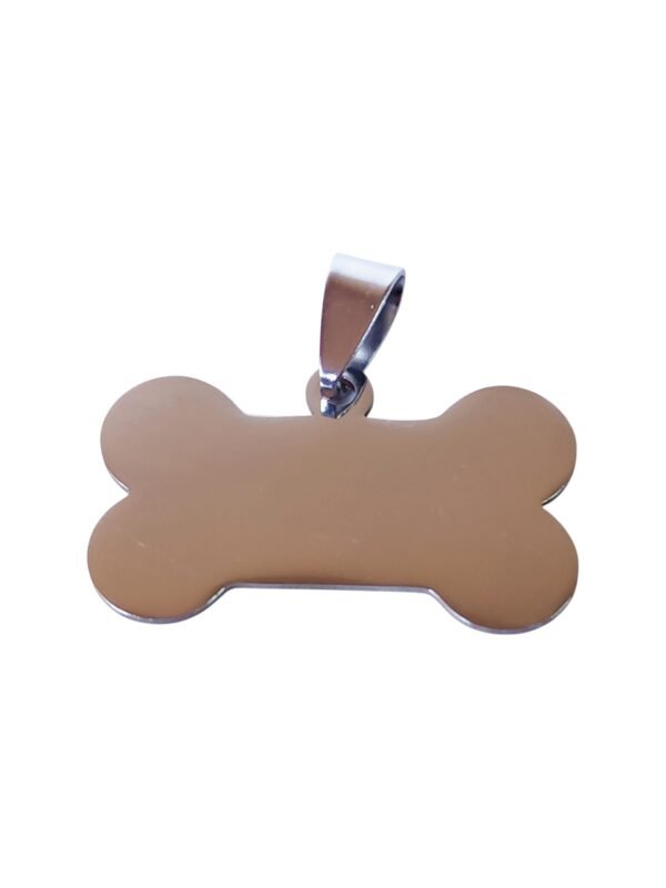 Pendant in stainless steel with bail, bone, 30mm