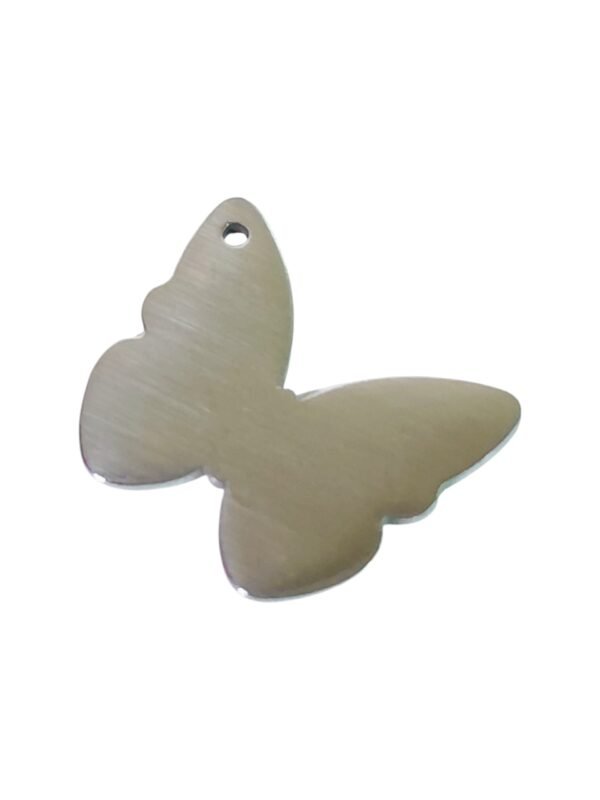 Charm in stainless steel, Butterfly, 22mm