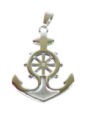 3D Pendant in Stainless Steel, Anchor, 50mm