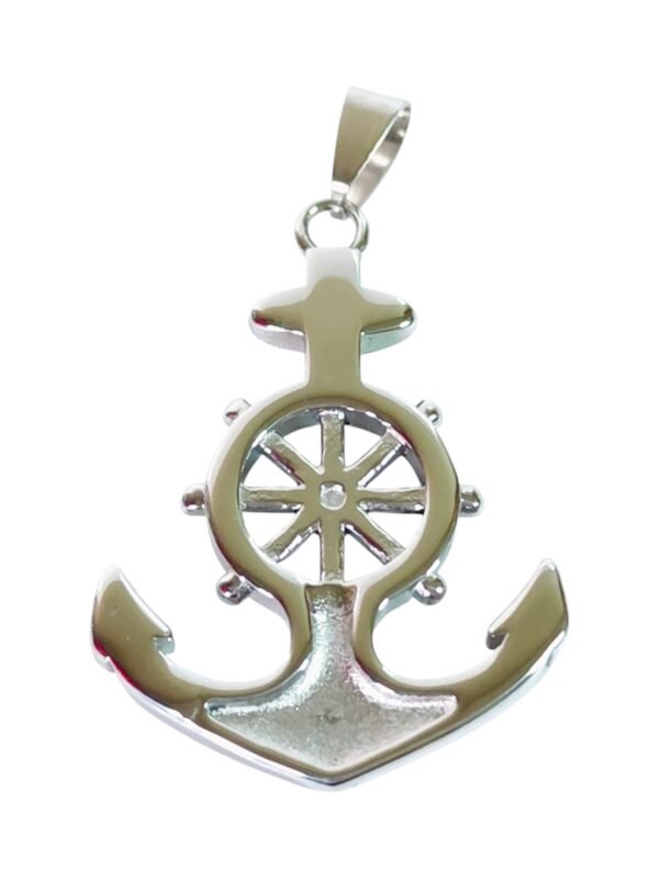 3D Pendant in Stainless Steel, Anchor, 50mm