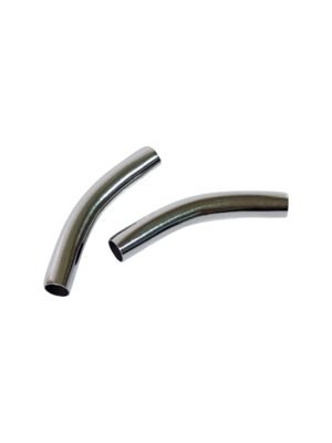 Curved tube connector in stainless steel