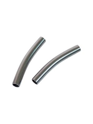Curved tube connector in stainless steel