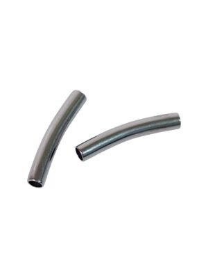 Curved tube connector in stainless steel