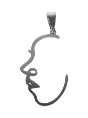Face profile Pendant in stainless steel