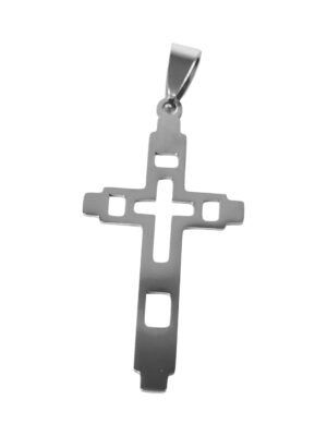 Cross Pendant with bail in stainless steel