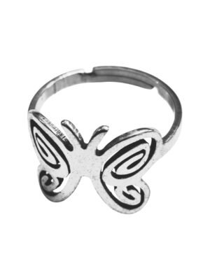 Butterfly stainless steel ring adjustable