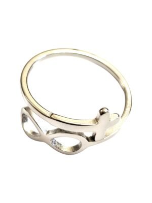 Infinity cross stainless steel ring