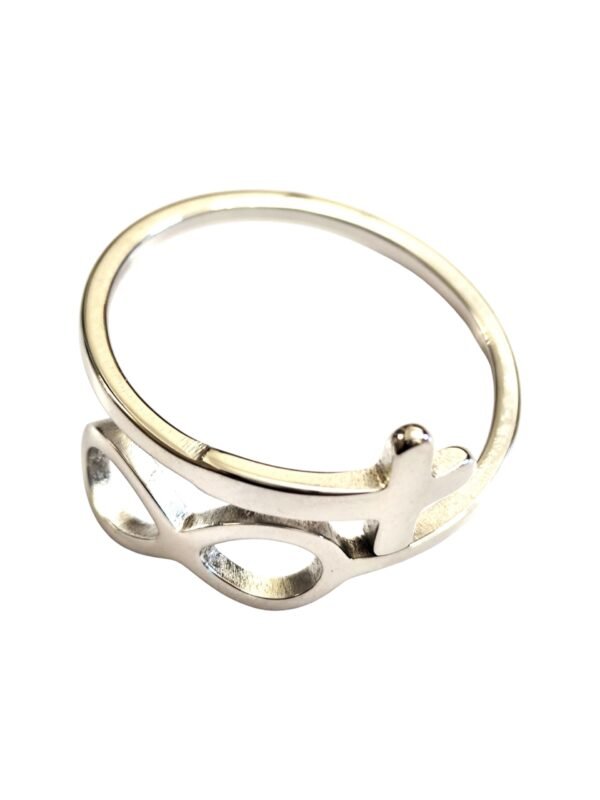 Infinity cross stainless steel ring
