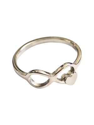 Infinity heart ring in stainless steel
