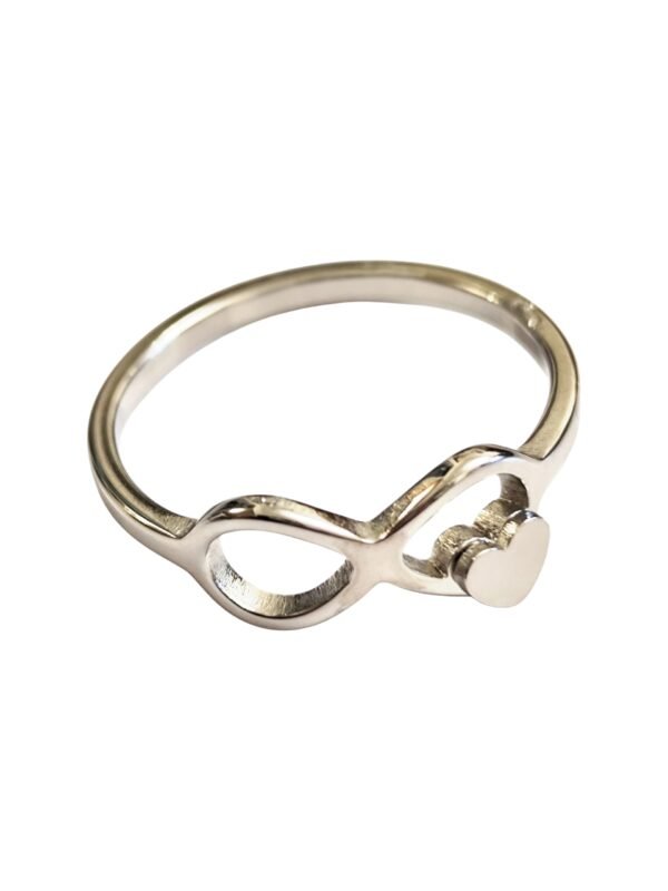 Infinity heart ring in stainless steel