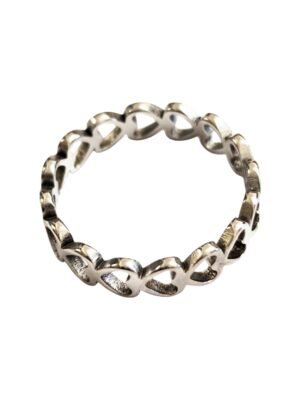 Contonious heart stainless steel ring