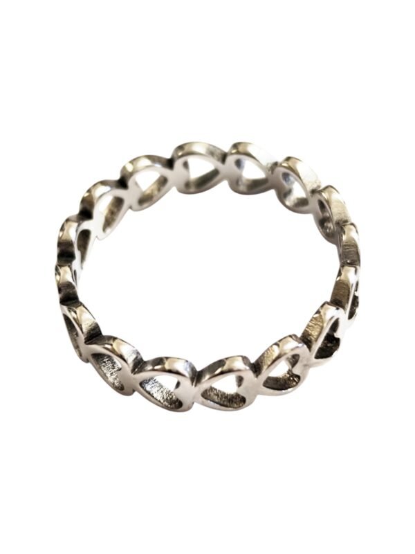 Contonious heart stainless steel ring