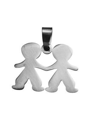 Boy and boy stainless steel pendant