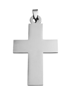 Stainless Steel Pendant, Cross 50mm, excl bail