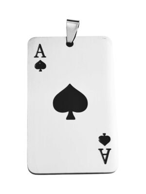 Playing card mens pendant in stainless steel