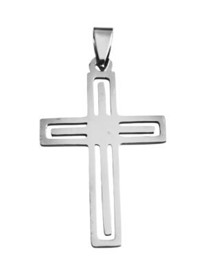 Stainless Steel Cross Pendant, 43mm