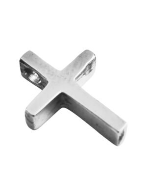 Stainless Steel Solid Cross Pendant, 15mm