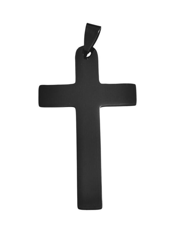 Stainless Steel Cross Pendant, 45mm, black