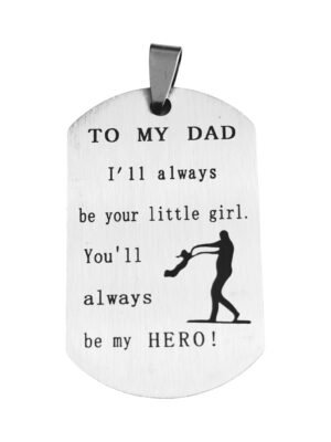 To My Dad pendant in stainless steel