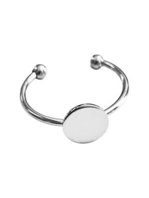Stainless Steel Adjustable Ring, Flat head of 8mm