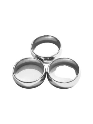 3 pcs Stainless Steel Curved Ring, 6mm wide