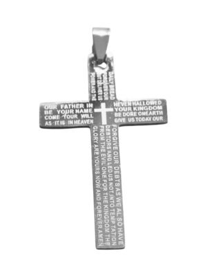 Stainless Steel Pendant, Cross 50mm, excl bail