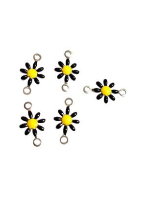 5 Pcs Daisy link connector in stainless steel, Black and Yellow, 8x13mm