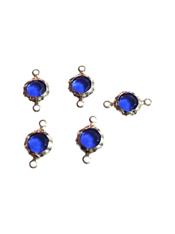 Prussian Blue rhinestone in Stainless steel link connector