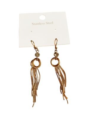 1 Pair Gold earrings, Stainless Steel, 60mm