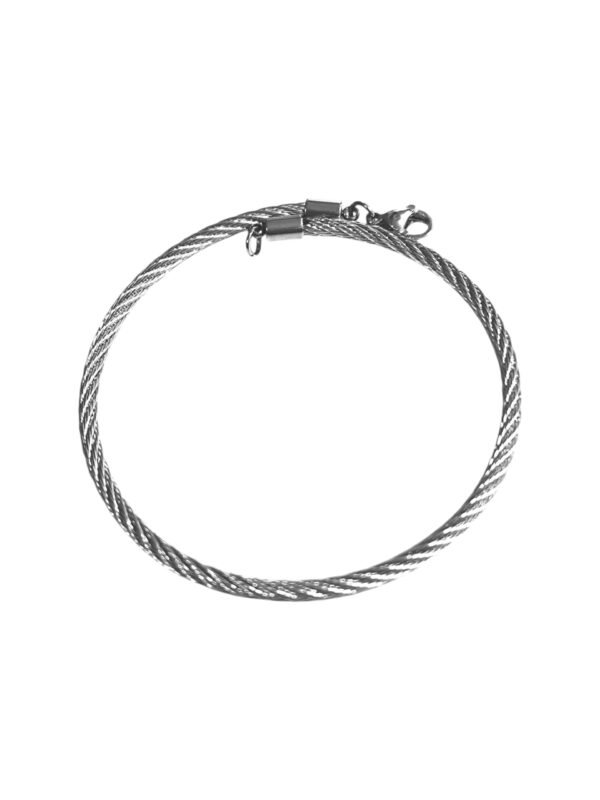 Cable stainless-steel bangle, 3mm width