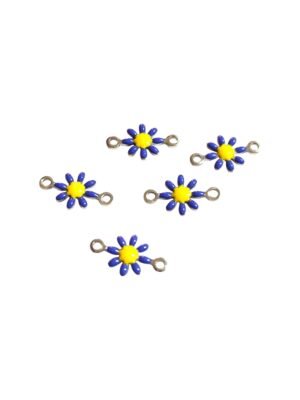 5 Pcs Daisy link connector in stainless steel, Purple and Yellow, 8x13mm