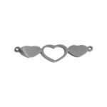 flat stainless steel connector with 3 heart design