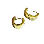 Huggies in gold colour stainless steel earring pair
