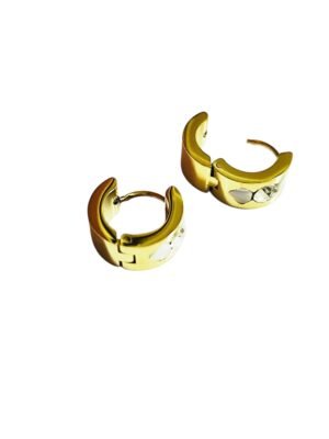 Huggies in gold colour stainless steel earring pair