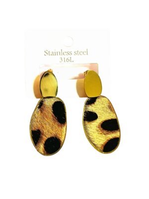 Leopard print Gold stainless steel earrings