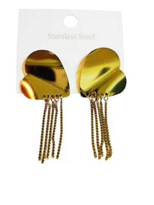 Gold plated stainless steel earring pair