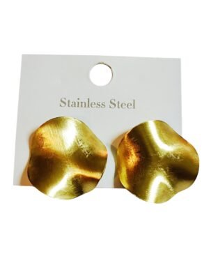 1 Pair Gold earrings, Stainless Steel, 25mm
