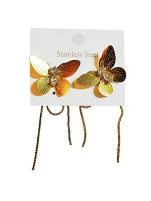 Butterfly stainless steel earrings 62mm
