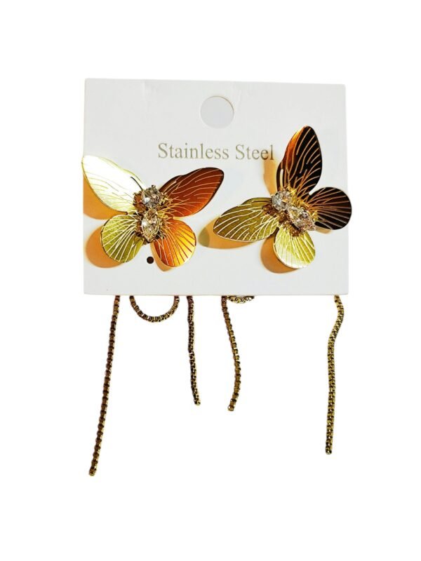 Butterfly stainless steel earrings 62mm
