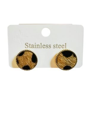 1 Pair Gold earrings, Stainless Steel, 15mm