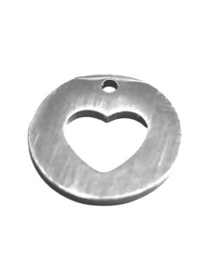 Heart charm in stainless steel