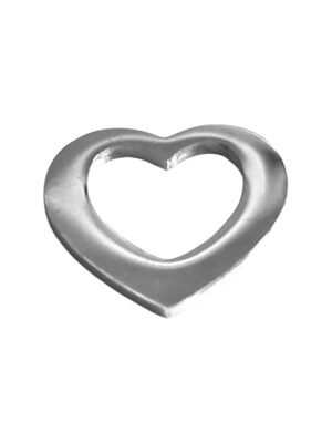 3d heart charm without hole in stainless steel