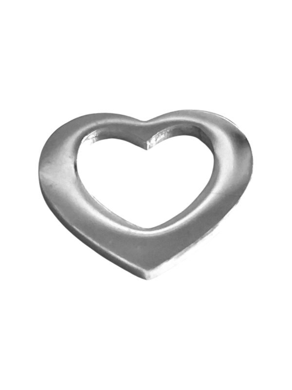 3d heart charm without hole in stainless steel