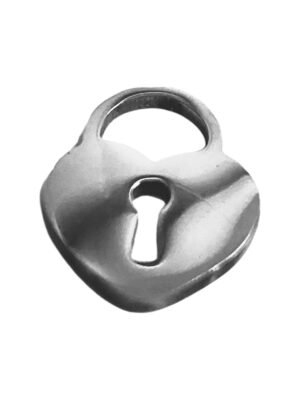 Lock charm in stainless steel
