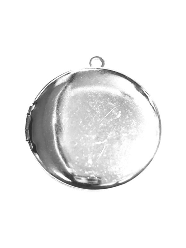 Round disk locket, Stainless steel, 26mm