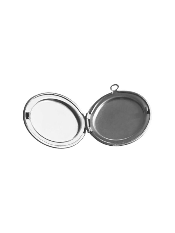Round disk locket, Stainless steel, 21mm - Image 2