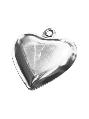 Stainless Steel Pendant, 3D Heart, 26mm