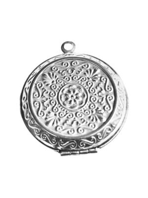 Round disk locket, Stainless steel, 25mm