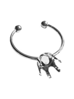Gem mount blank ring in stainless steel