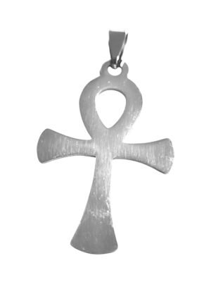 Cross pendant with bail in stainless steel 50mm
